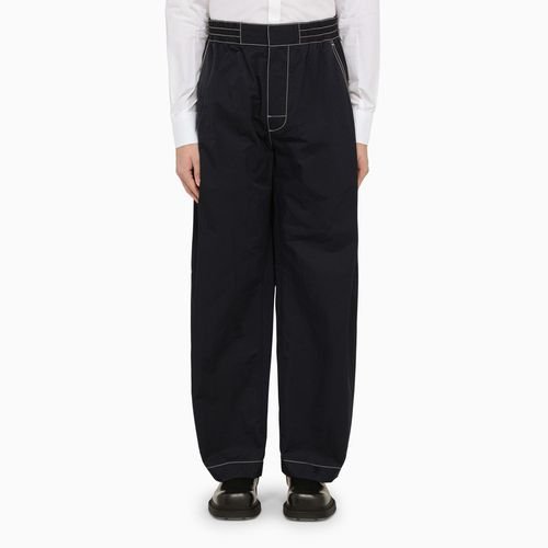 Navy trousers in technical nylon - Bottega Veneta - Modalova