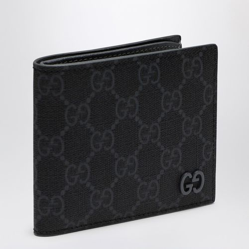 GG Supreme black/grey fabric wallet - GUCCI - Modalova