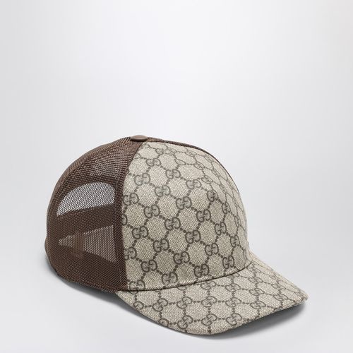 Cappello da baseball in GG Supreme beige ed ebano - GUCCI - Modalova