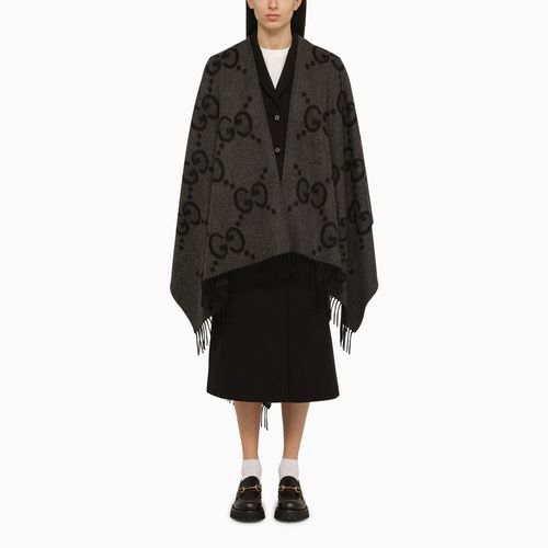 Grey/ reversible Jumbo cashmere cape - GUCCI - Modalova