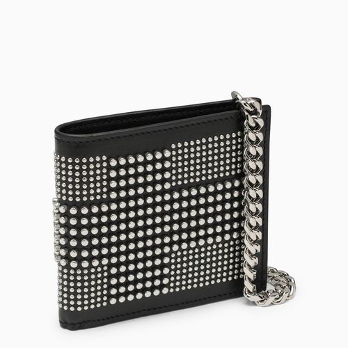 Leather wallet with studs and chain - Alexander McQueen - Modalova