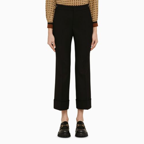 Schwarze Cropped Hose aus Wolle - GUCCI - Modalova