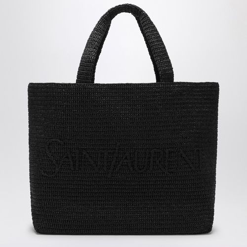 Black Raffia Tote Bag with logo - Saint Laurent - Modalova