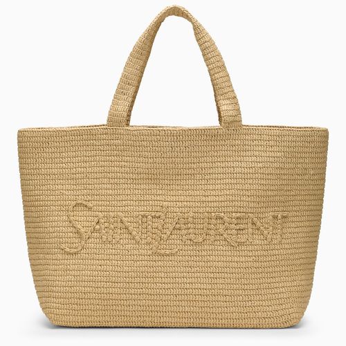 Raffia Tote Bag with logo - Saint Laurent - Modalova