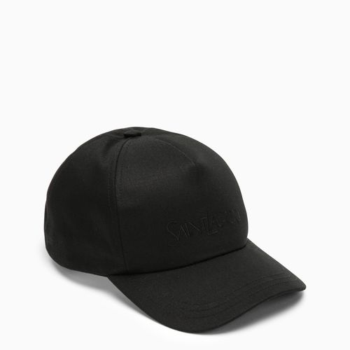 Black linen-blend baseball cap - Saint Laurent - Modalova