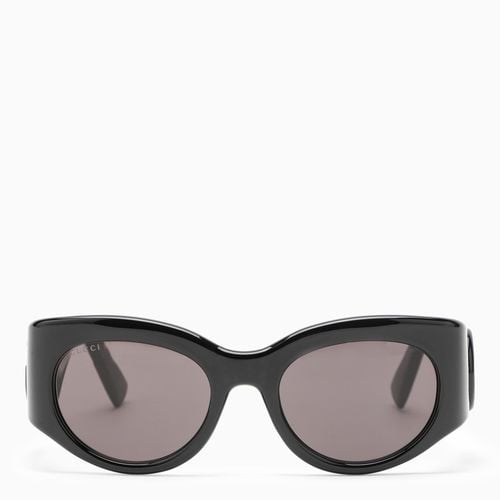 Schwarze ovale Sonnenbrille - GUCCI - Modalova