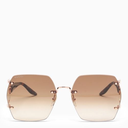 Sechseckige Sonnenbrille goldfarben und - GUCCI - Modalova