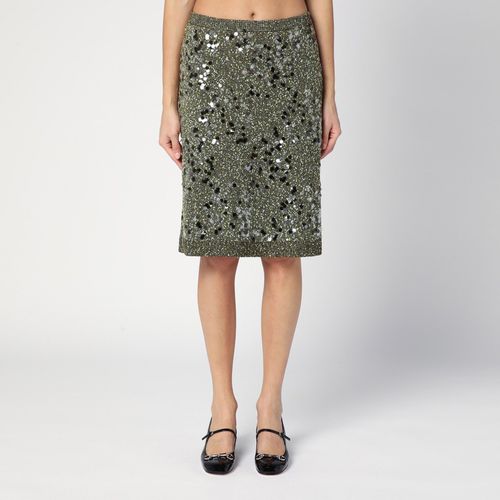 Dark viscose and tweed blend skirt - GUCCI - Modalova