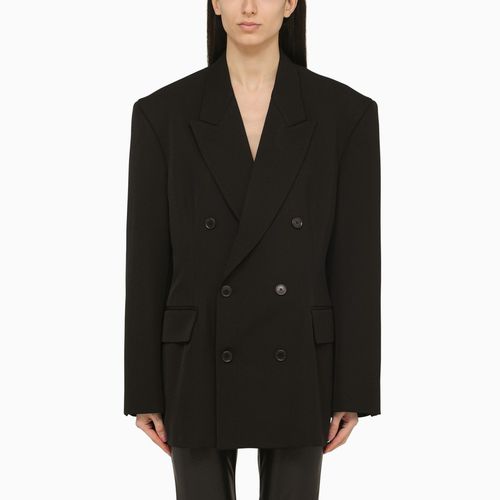 Cinched double-breasted wool jacket - Balenciaga - Modalova