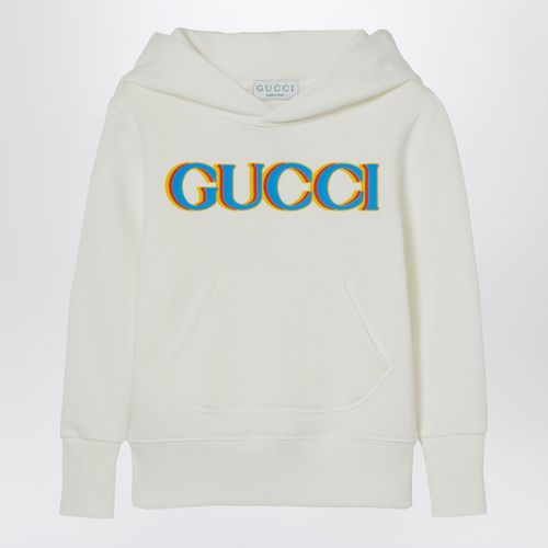 Felpa con cappuccio bianca con logo - GUCCI - Modalova