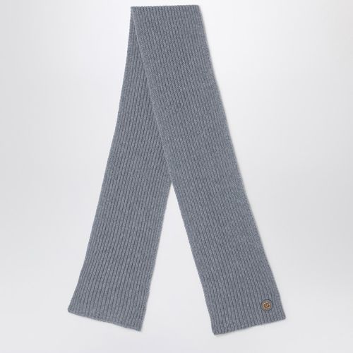 Grey cashmere scarf with logo - GUCCI - Modalova