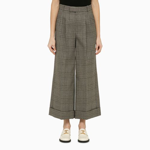 Pantalone cropped Principe di Galles in lana - GUCCI - Modalova