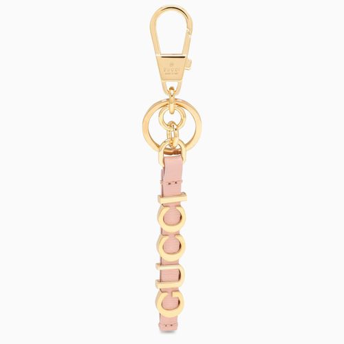 Portachiavi rosa e oro in pelle con logo - GUCCI - Modalova