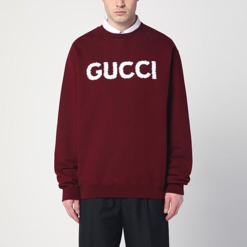 Felpa Rosso Ancora con ricamo logo - GUCCI - Modalova