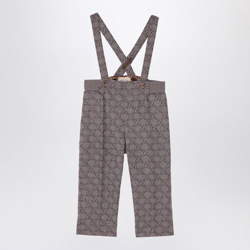 Wool flannel dungarees with GG pattern - GUCCI - Modalova