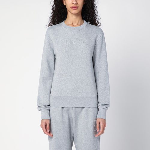 Grey cotton sweatshirt with logo - GUCCI - Modalova