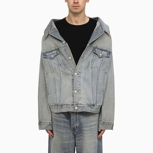 Off Shoulder Light Denim Jacket - Balenciaga - Modalova