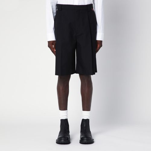 Wool-blend bermuda shorts with Web detail - GUCCI - Modalova