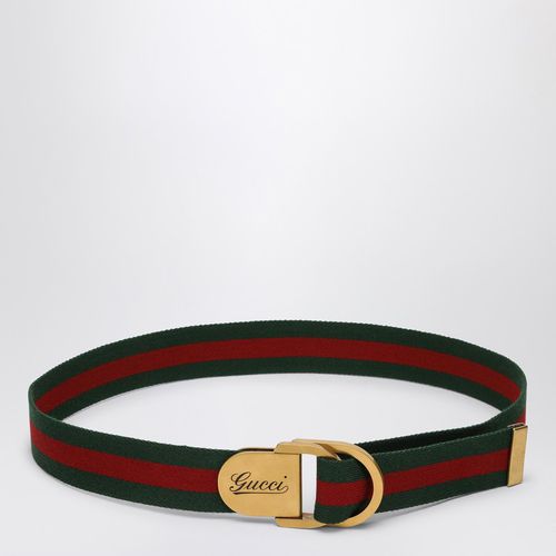 Belt with web motif and logo buckle - GUCCI - Modalova