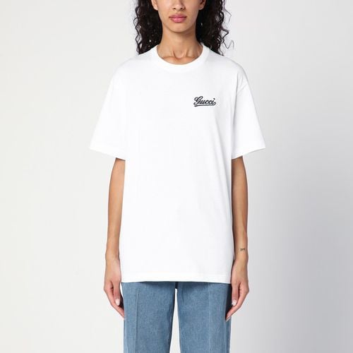 White cotton T-shirt with logo - GUCCI - Modalova