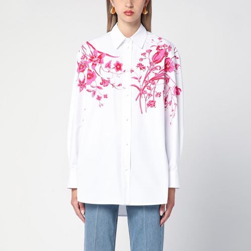 Camicia bianca con stampa fucsia - GUCCI - Modalova