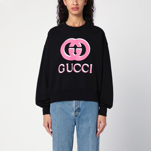 Crew-neck sweatshirt with logo print - GUCCI - Modalova