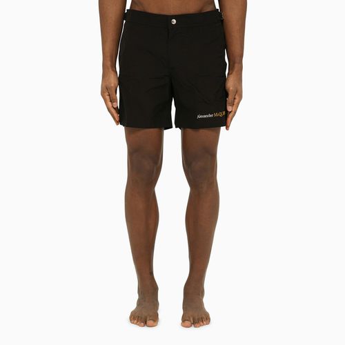 Black swim shorts with logo - Alexander McQueen - Modalova