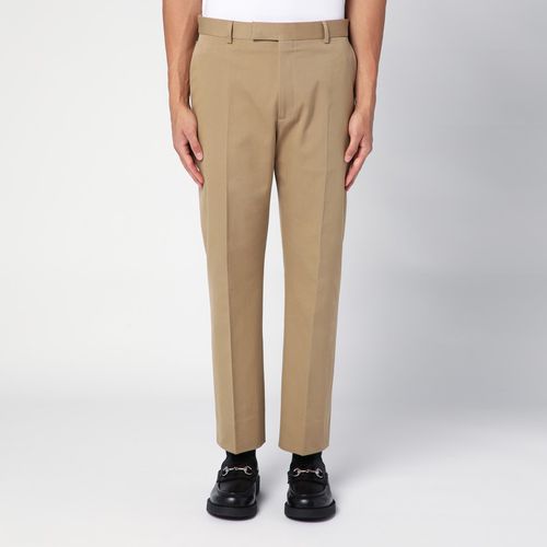 Beige cotton trousers - GUCCI - Modalova