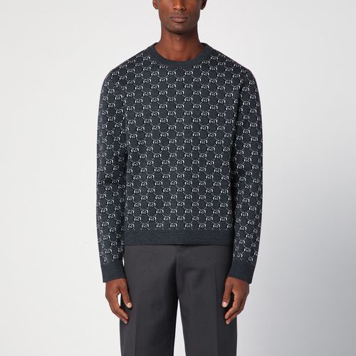 Grey jacquard jumper with GG Shadow - GUCCI - Modalova