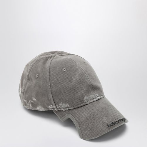 Grey cotton baseball cap with wear - Balenciaga - Modalova