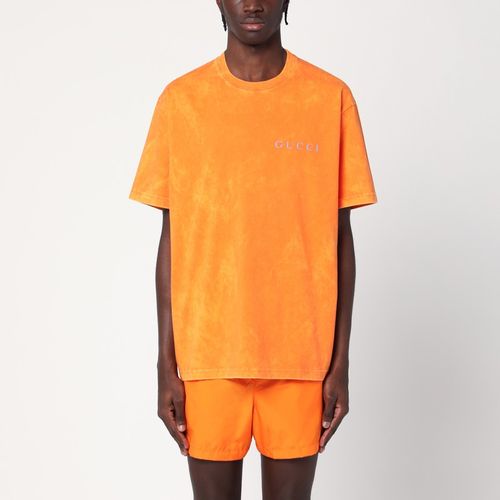 Washed cotton T-shirt with logo - GUCCI - Modalova