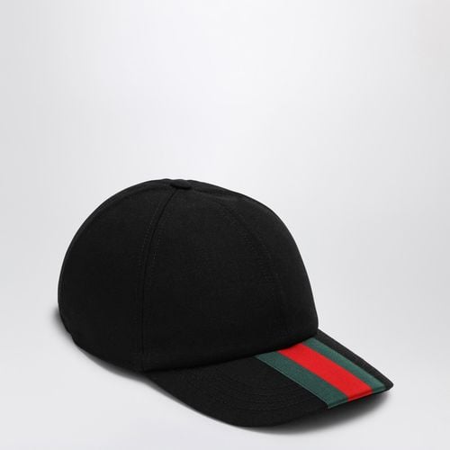 Black baseball cap with web detail - GUCCI - Modalova