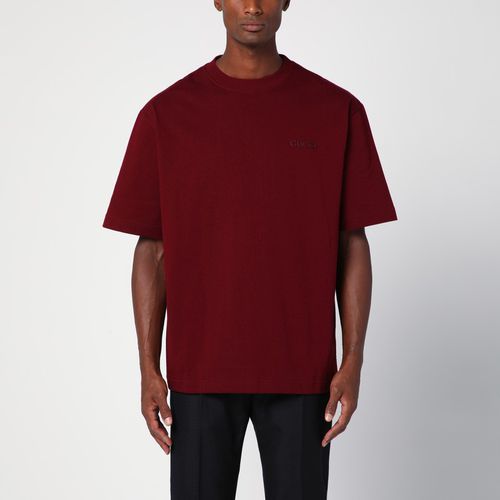 Oversize-T-Shirt Rosso Ancora mit Logo - GUCCI - Modalova