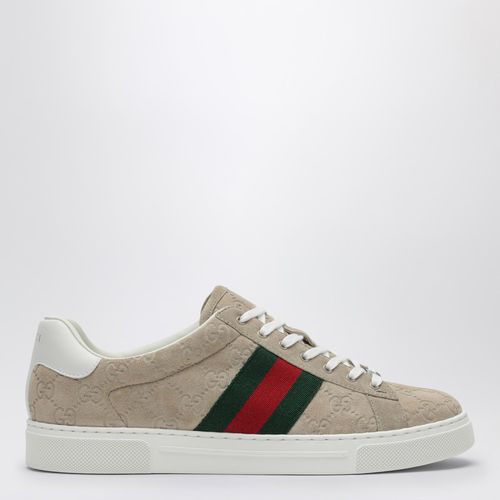 Beige suede Ace low Sneaker - GUCCI - Modalova