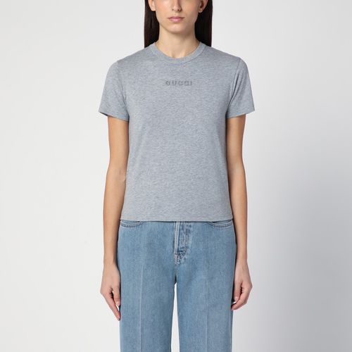 Grey mélange cotton T-shirt - GUCCI - Modalova