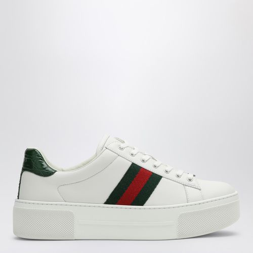 White ACE Sneaker with Web Detail - GUCCI - Modalova