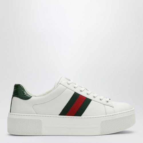 White ACE Sneaker with Web Detail - GUCCI - Modalova