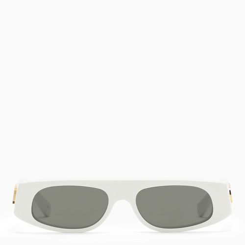 White acetate geometric sunglasses - GUCCI - Modalova