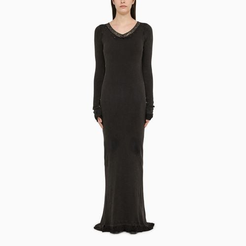 Black cotton maxi lingerie dress - Balenciaga - Modalova