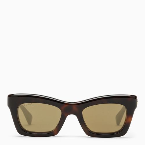 Tortoiseshell rectangular acetate sunglasses - GUCCI - Modalova