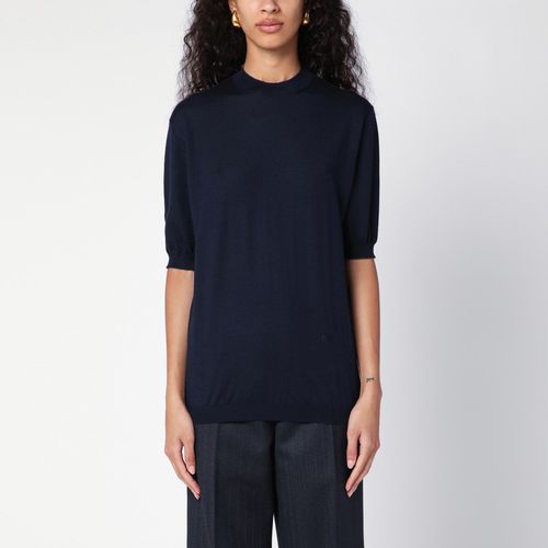 Navy cashmere crew-neck sweater - Bottega Veneta - Modalova