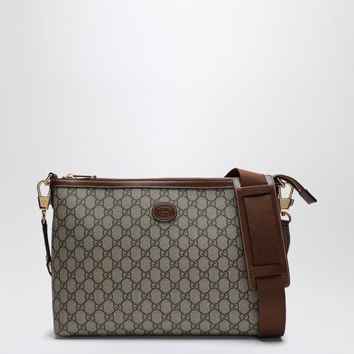 Borsa a tracolla piccola in tessuto GG beige ed ebano - GUCCI - Modalova