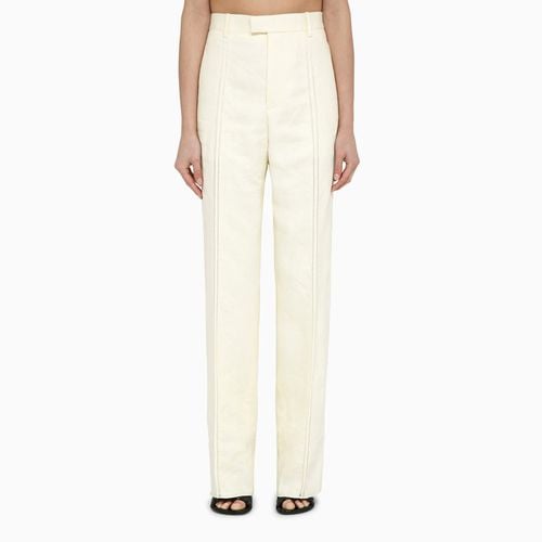 Pastry coloured linen trousers - Bottega Veneta - Modalova