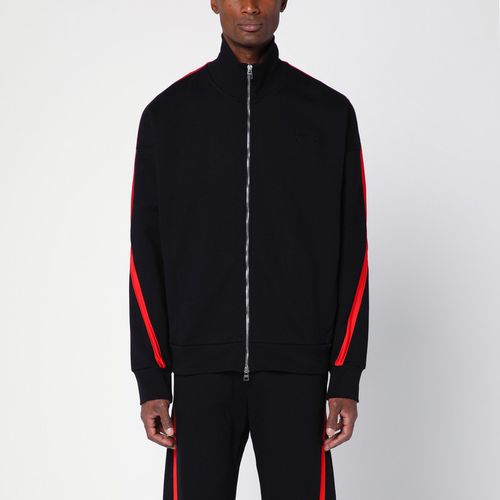 Black/red cotton zip sweatshirt - Alexander McQueen - Modalova