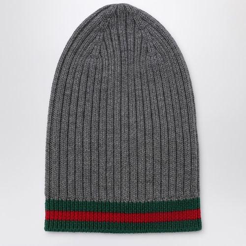 Wool bonnet with Web ribbon detail - GUCCI - Modalova