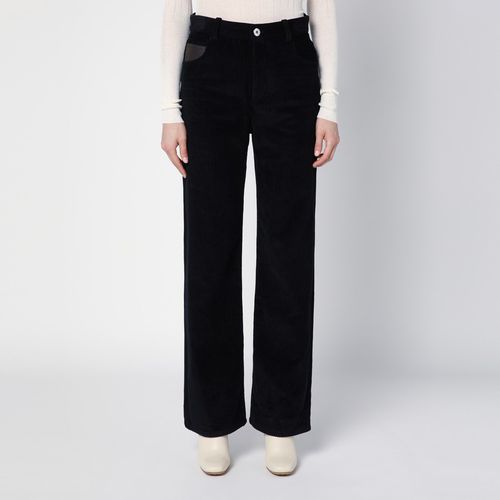 Blue corduroy regular trousers - Bottega Veneta - Modalova