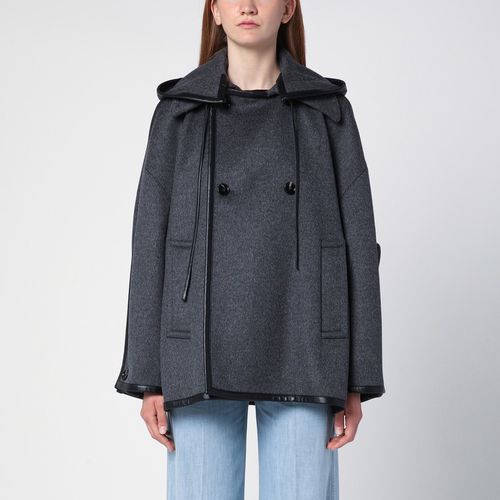 Short double-breasted grey wool coat - Bottega Veneta - Modalova