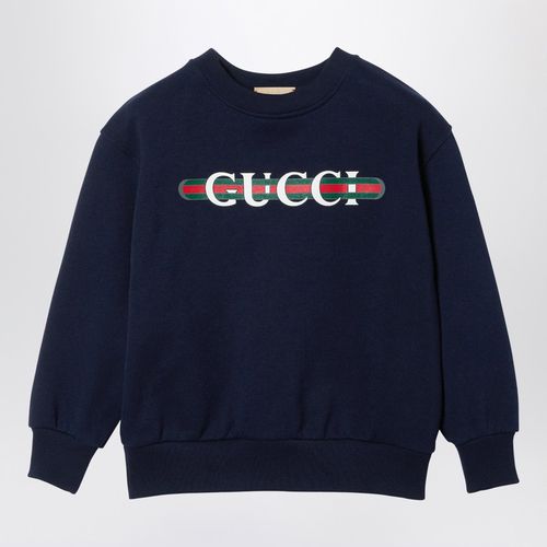 Blaues Sweatshirt mit Logodruck - GUCCI - Modalova