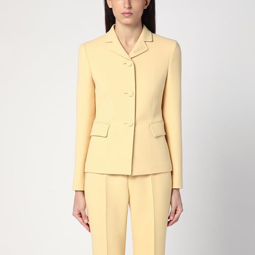 Cream coloured wool crêpe jacket - GUCCI - Modalova