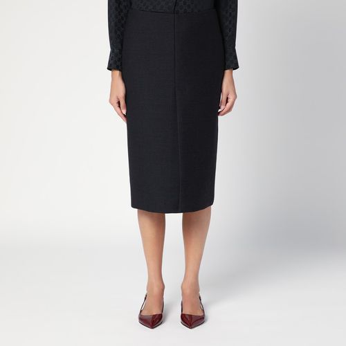 Dark grey wool skirt - GUCCI - Modalova